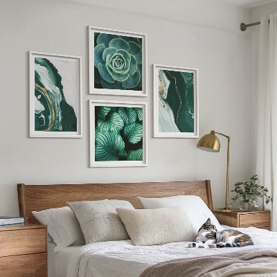 Set tablouri gata de agățat Modele abstracte de frunze suculente