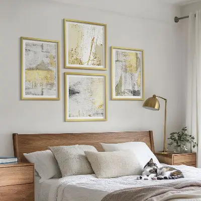 Compoziție de tablouri pentru perete cu modele minimaliste abstracte