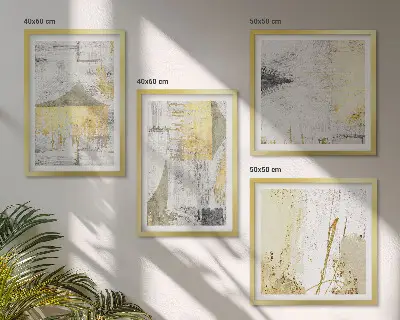Compoziție de tablouri pentru perete cu modele minimaliste abstracte