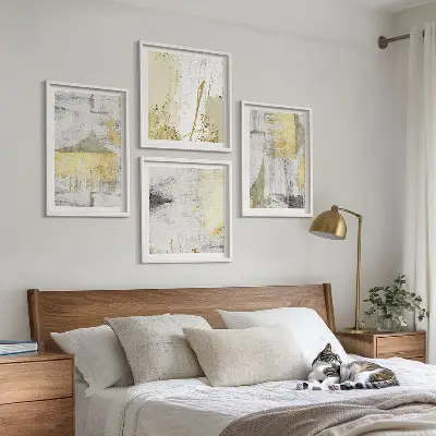 Compoziție de tablouri pentru perete cu modele minimaliste abstracte