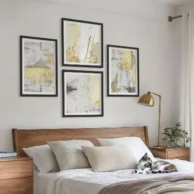 Compoziție de tablouri pentru perete cu modele minimaliste abstracte