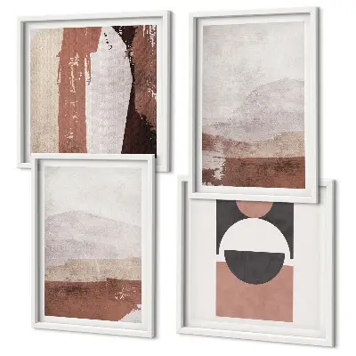 Set de tablouri gata de agățat cu modele abstracte maro