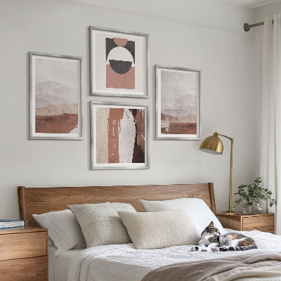 Set tablouri gata de agățat Modele abstracte maro