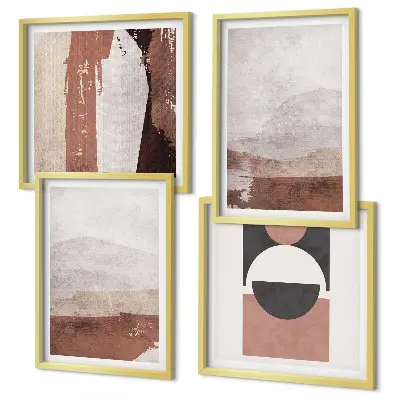 Set de tablouri gata de agățat cu modele abstracte maro