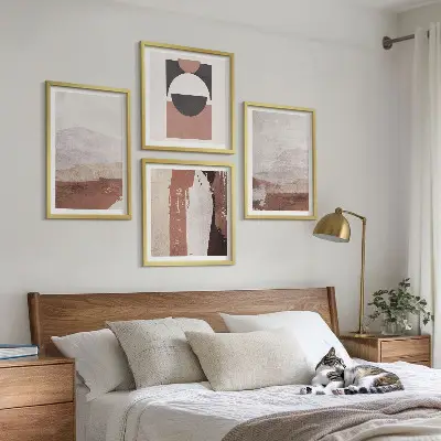 Set de tablouri gata de agățat cu modele abstracte maro