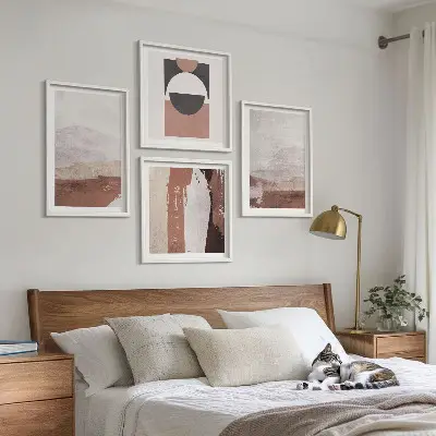 Set de tablouri gata de agățat cu modele abstracte maro