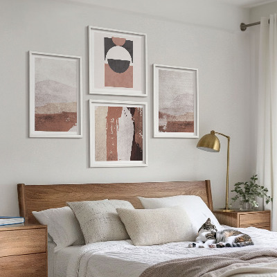 Set tablouri gata de agățat Modele abstracte maro