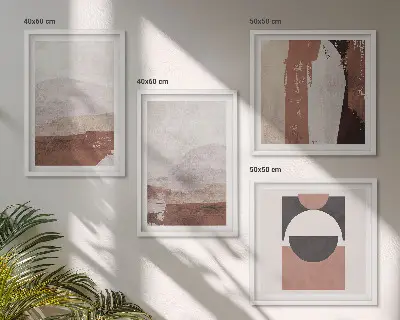Set de tablouri gata de agățat cu modele abstracte maro