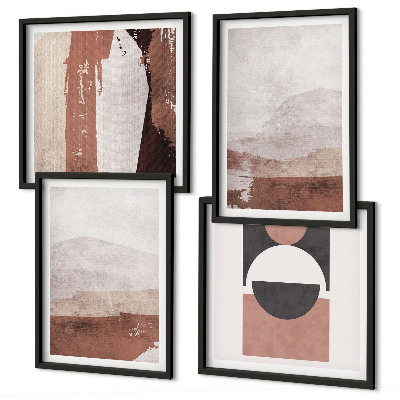 Set tablouri gata de agățat Modele abstracte maro