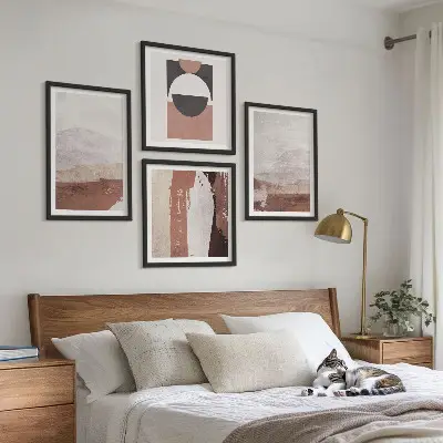 Set de tablouri gata de agățat cu modele abstracte maro