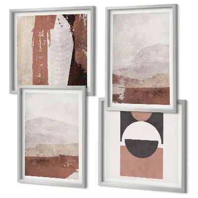Set de tablouri gata de agățat cu modele abstracte maro