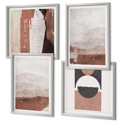 Set tablouri gata de agățat Modele abstracte maro