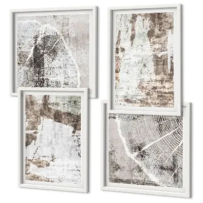 Set de tablouri pentru perete modele abstracte în nuanțe de alb și maro