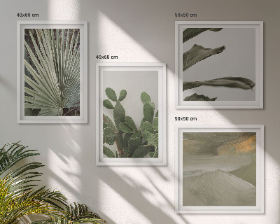 Compoziție de tablouri pentru perete Frunze de plante tropicale pastelate