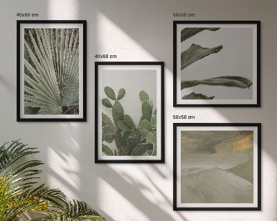 Compoziție de tablouri pentru perete Frunze de plante tropicale pastelate