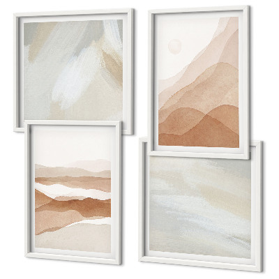 Compoziție de tablouri pentru perete Peisaje abstracte maro