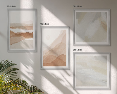 Compoziție de tablouri pentru perete Peisaje abstracte maro