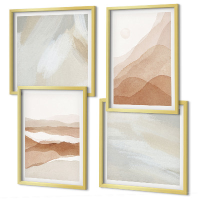 Compoziție de tablouri pentru perete Peisaje abstracte maro
