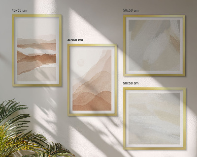 Compoziție de tablouri pentru perete Peisaje abstracte maro
