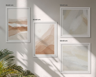 Compoziție de tablouri pentru perete Peisaje abstracte maro