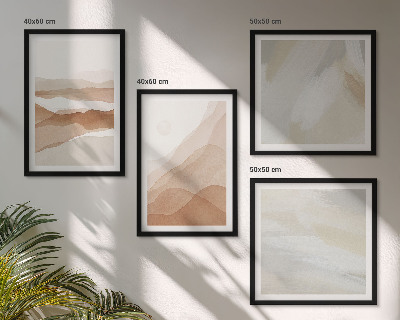 Compoziție de tablouri pentru perete Peisaje abstracte maro