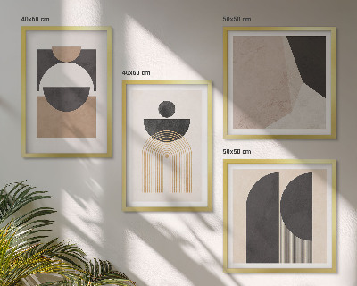 Compoziție de tablouri pentru perete Forme abstracte bej maro