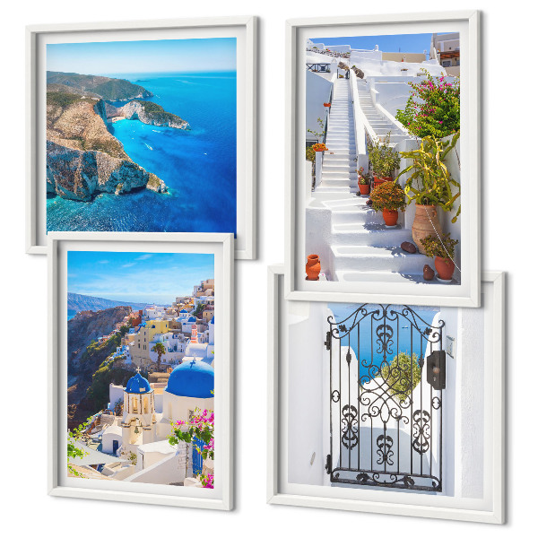 Set tablouri gata de agățat Arhitectura greacă din Santorini, Oia