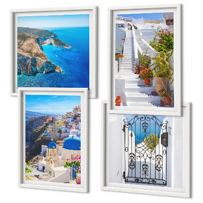 Set tablouri gata de agățat Arhitectura greacă din Santorini, Oia