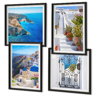 Set tablouri gata de agățat Arhitectura greacă din Santorini, Oia