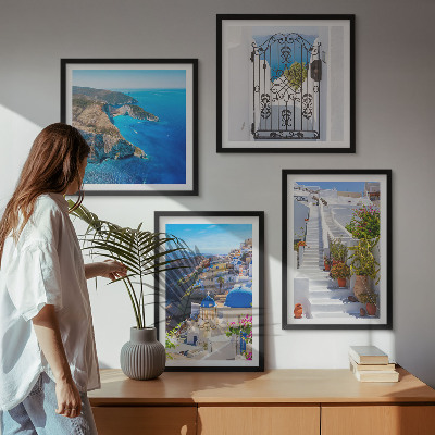 Set tablouri gata de agățat Arhitectura greacă din Santorini, Oia