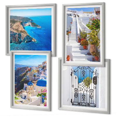 Set tablouri gata de agățat Arhitectura greacă din Santorini, Oia