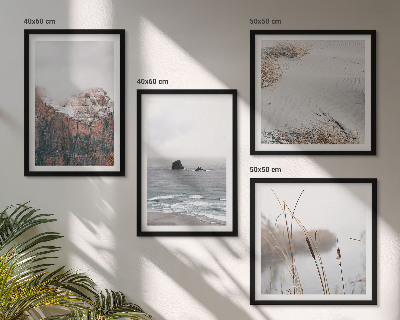 Set tablouri gata de agățat Valuri abstracte gri pastel