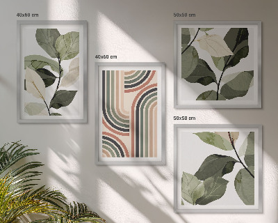 Set tablouri gata de agățat Motive vegetale geometrice