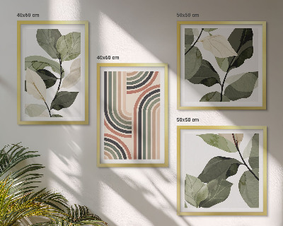 Set tablouri gata de agățat Motive vegetale geometrice