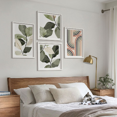 Set tablouri gata de agățat Motive vegetale geometrice