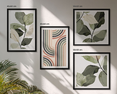 Set tablouri gata de agățat Motive vegetale geometrice