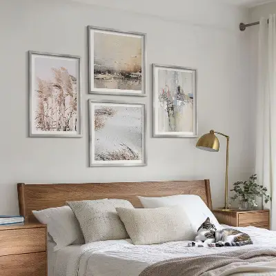 Set de tablouri gata de agățat cu modele abstracte de vegetație