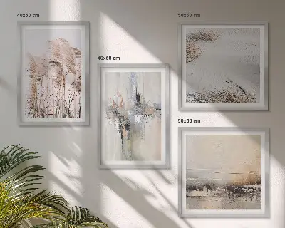 Set de tablouri gata de agățat cu modele abstracte de vegetație