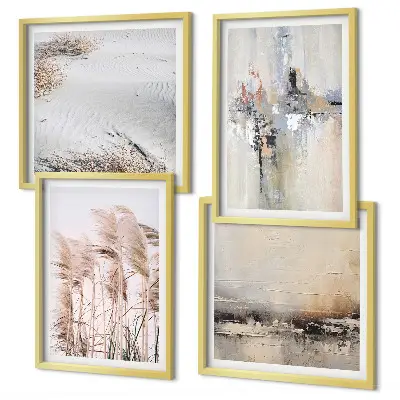 Set de tablouri gata de agățat cu modele abstracte de vegetație