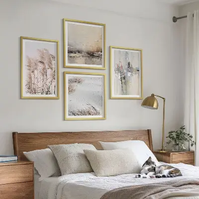 Set de tablouri gata de agățat cu modele abstracte de vegetație