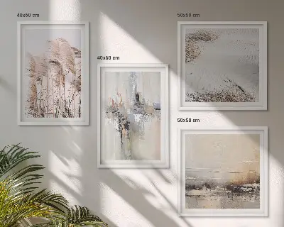 Set de tablouri gata de agățat cu modele abstracte de vegetație