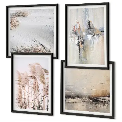 Set de tablouri gata de agățat cu modele abstracte de vegetație
