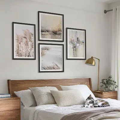 Set de tablouri gata de agățat cu modele abstracte de vegetație