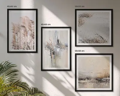 Set de tablouri gata de agățat cu modele abstracte de vegetație