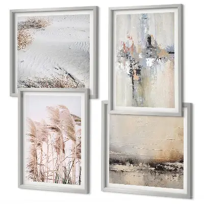 Set de tablouri gata de agățat cu modele abstracte de vegetație