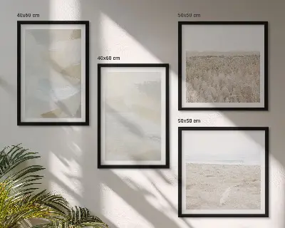 Set de tablouri decorative gata de agățat cu fundal abstract și linii delicate