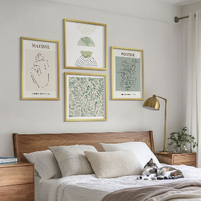 Compoziție de tablouri pentru perete Linii, modele vegetale, minimalism