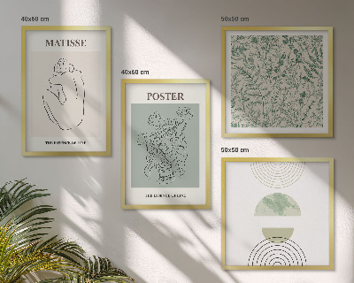 Compoziție de tablouri pentru perete Linii, modele vegetale, minimalism
