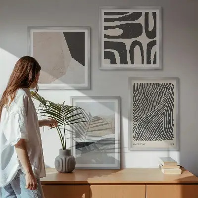 Set de tablouri decorative cu modele boho abstracte