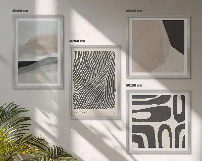 Set de tablouri decorative cu modele boho abstracte